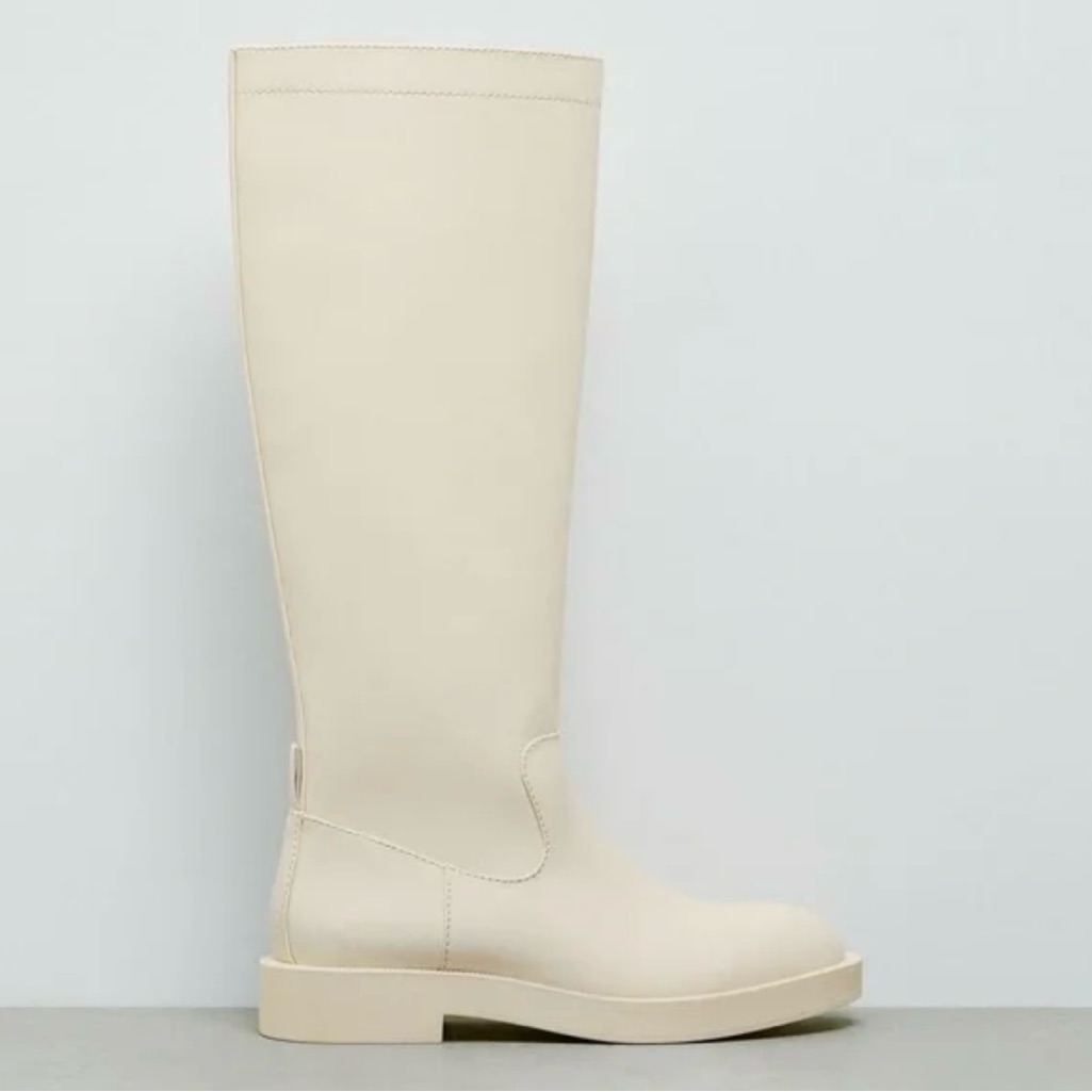Zara Cream Knee High Boots